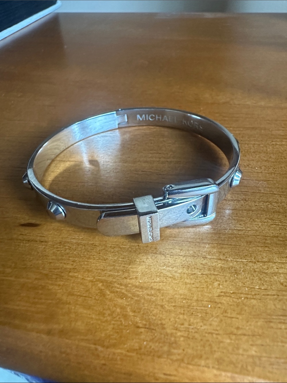 Michael Kors Astor Buckle Bangle bracelet EUC Silver